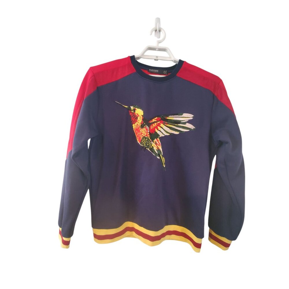 Men's Navy & Red Hummingbird Crewneck Shirt L